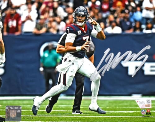 C.J. Stroud Autographed Houston Texans 8x10 Passing Photo - Fanatics *Silver