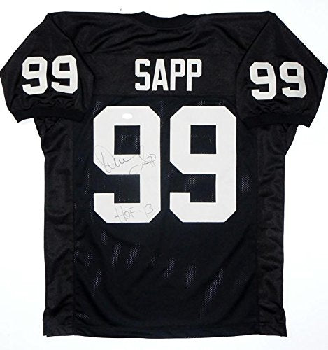 Warren Sapp Autographed Black Pro Style Jersey HOF- JSA Witness Auth *Horz HOF