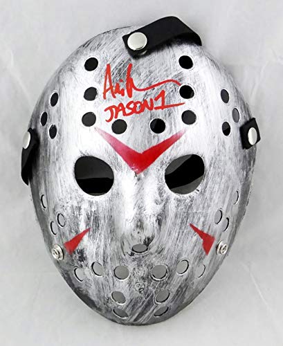 Ari Lehman Signed Friday The 13th Silver Jason Mask w/ Jason 1- JSA W *Red