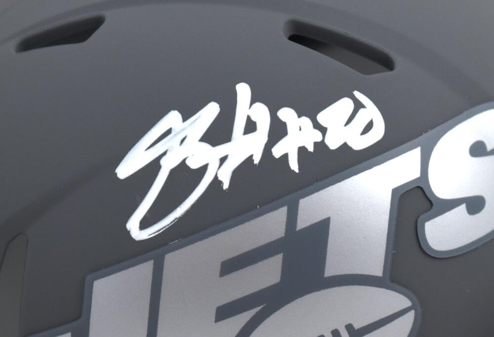 Breece Hall Autographed Jets Slate Speed Mini Helmet - Fanatics *White