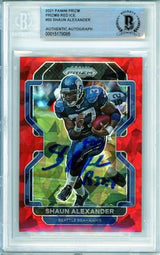 2021 Panini Prizm Red Cracked Ice #50 Shaun Alexander Seahawks BGS Autograph 10
