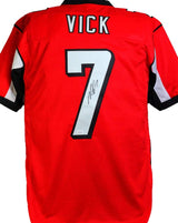 Michael Vick Autographed Red Pro Style Jersey - JSA W Auth *7