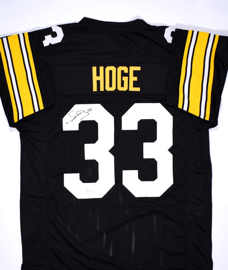 Merrill Hoge Autographed Black Pro Style Jersey- Beckett Hologram *Black