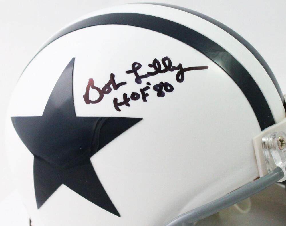 Bob Lilly Autographed Dallas Cowboys 60-63 TB Mini Helmet w/HOF - Beckett W Auth