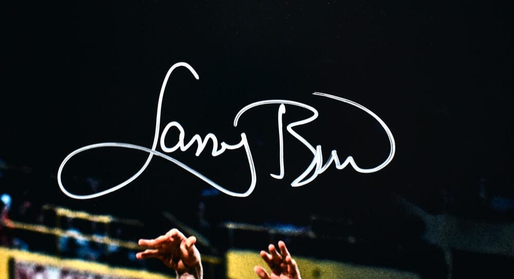 Larry Bird Autographed Boston Celtics 16x20 Jump Shot Photo - Beckett W Hologram