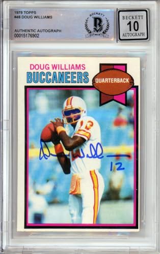 1979 Topps #48 Doug Williams RC Tampa Bay Buccaneer's BGS Autograph 10