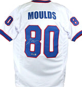 Eric Moulds Autographed White Pro Style Jersey-Beckett W Hologram *Silver