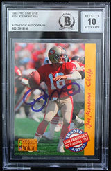 1993 Pro Line Live #124 Joe Montana Auto Kansas City Chiefs BGS Autograph 10