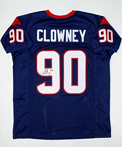 Jadeveon Clowney Autographed Blue Pro Style Jersey- JSA Witnessed Authenticated