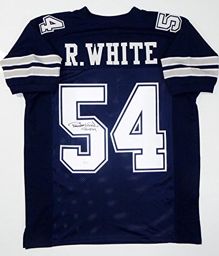 Randy White Autographed Blue Dbl Stitch Pro Style Jersey w/ HOF - JSA W Auth *5