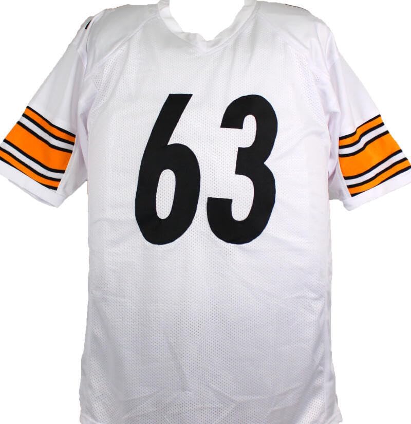 Dermontti Dawson Autographed White Pro Style Jersey w/ HOF- Prova *Silver