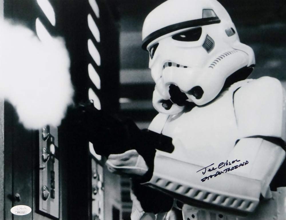 Joe Gibson Autographed 11x14 Firing Gun Photo w/ Stormtrooper - JSA Auth *Black
