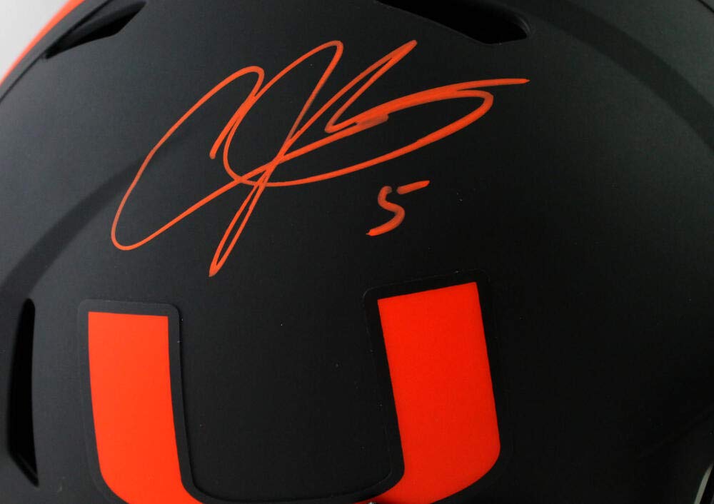 Andre Johnson Autographed Miami Hurricanes F/S Eclipse Speed Helmet - JSA W Auth