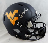 Will Grier Autographed West Virginia Full Size Speed Helmet- JSA W Auth *Silver