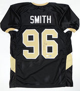 Justin Smith Autographed Black College Style Jersey- JSA Authentication *6
