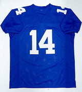 Y.A. Tittle Autographed Blue Pro Style Jersey With HOF- JSA Witnessed Auth