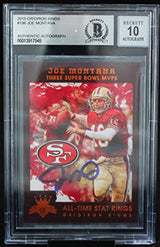 2015 Gridiron Kings #196 Joe Montana Auto San Francisco 49ers BGS Autograph 10