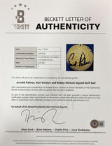 Arnold Palmer Ken Venturi Bobby Nichols Signed Titleist 3 Golf Ball BAS LOA - Sports Integrity