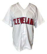 Bob Feller Cleveland Signed White Baseball Jersey 3 No Hitter BAS