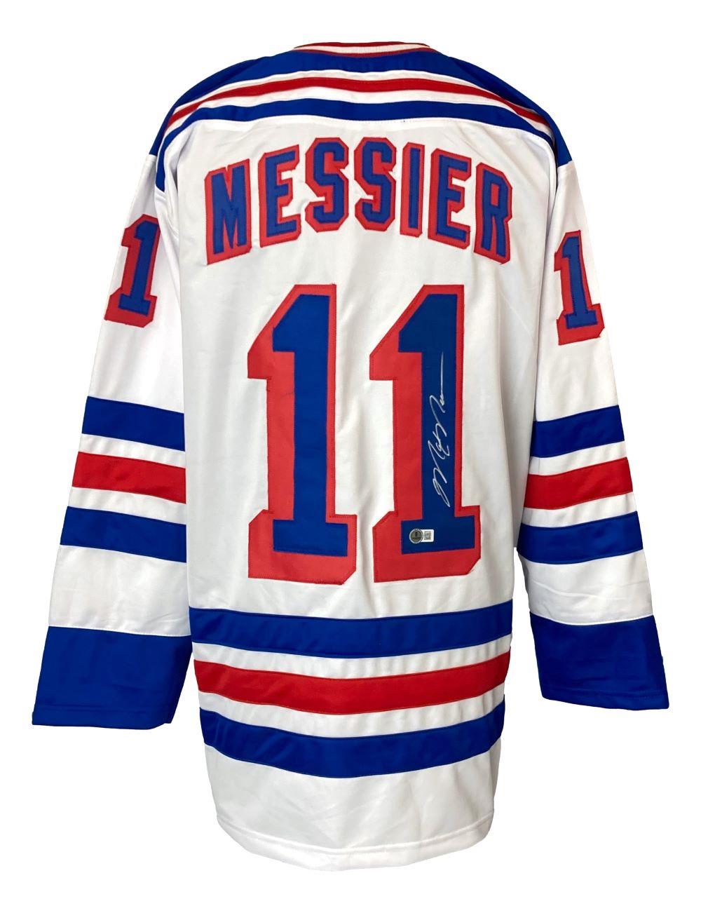 Mark Messier New York Signed White Hockey Jersey BAS