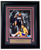 Allen Iverson Signed Framed 8x10 Philadelphia 76ers Step Over Lue Photo BAS ITP