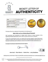 Babe Ruth Lou Gehrig Yankees Signed Suburban League Baseball PSA+BAS LOA