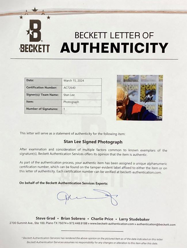 Stan Lee Signed Framed 12x18 Marvel Panoramic Photo 2 BAS LOA