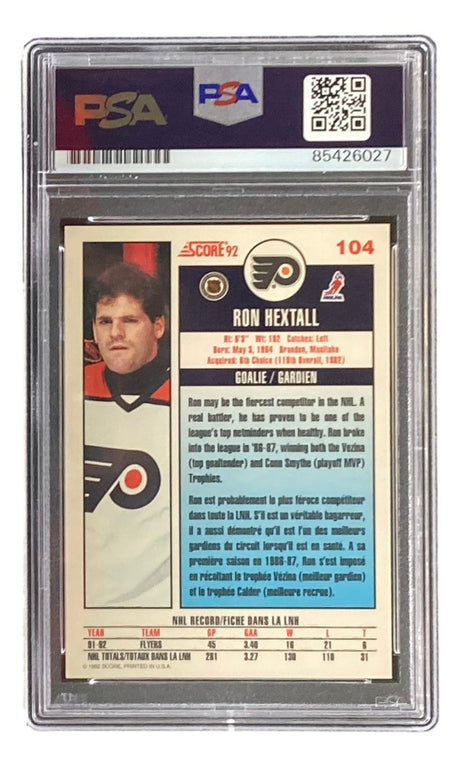 Ron Hextall Signed 1992 Pro Set #104 Philadelphia Flyers Card PSA