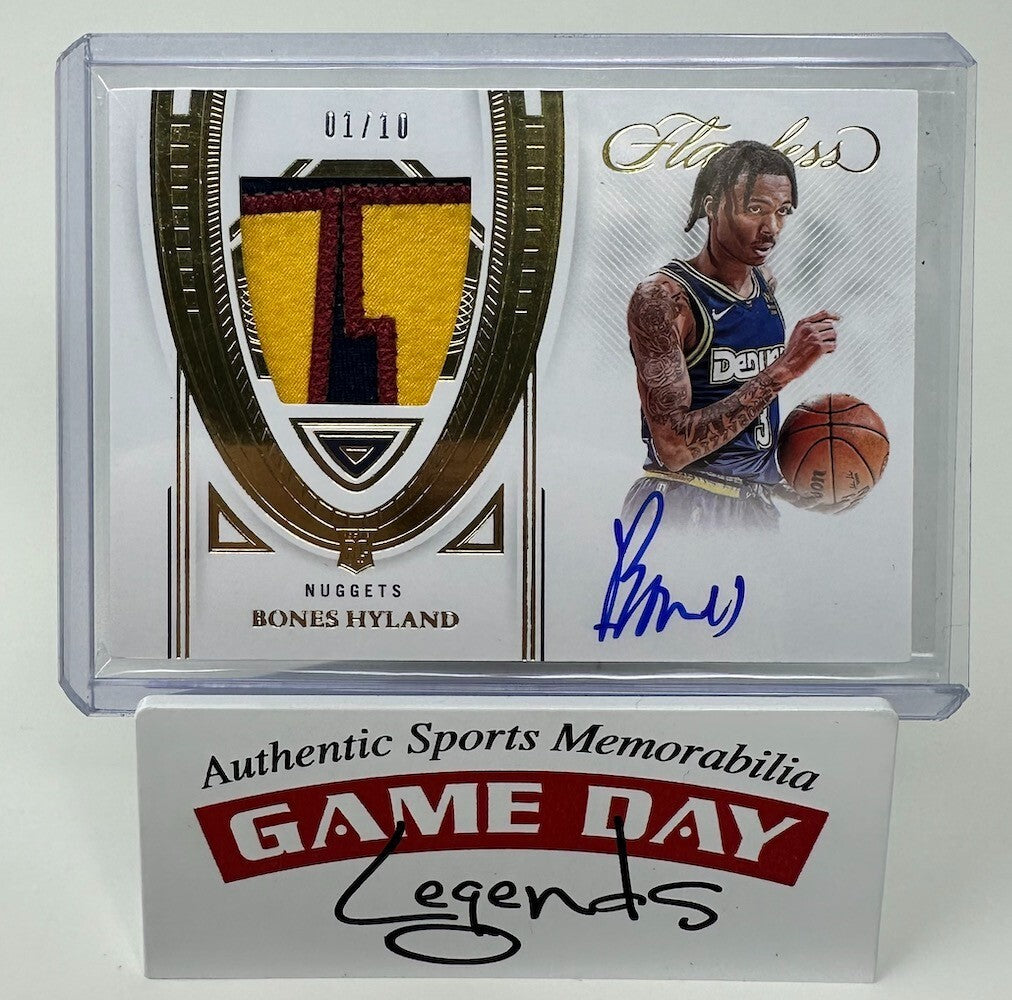 Bones Hyland Nuggets 2021-22 Flawless Auto Patch Trading Card LE 1/10