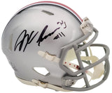 Jaxon Smith-Njigba Autographed Ohio State Buckeyes Silver Speed Mini Helmet Beckett BAS QR Stock #203466