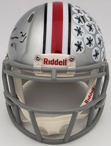 Jaxon Smith-Njigba Autographed Ohio State Buckeyes Silver Speed Mini Helmet Beckett BAS QR Stock #203466