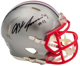Jaxon Smith-Njigba Autographed Ohio State Buckeyes Flash Silver Speed Mini Helmet Beckett BAS QR Stock #203467