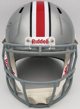 Jaxon Smith-Njigba Autographed Ohio State Buckeyes Silver Full Size Replica Speed Helmet Beckett BAS QR Stock #203465