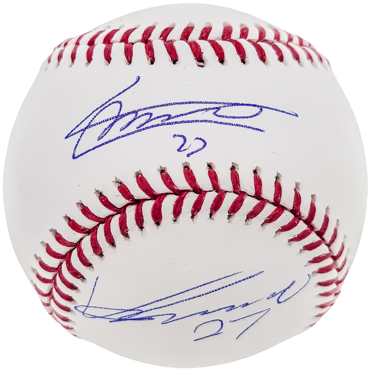Vladimir Guerrero Jr. & Vladimir Guerrero Sr. Autographed Official MLB Baseball JSA Stock #203456