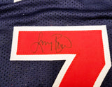 Team USA Larry Bird Autographed Navy Blue Jersey Dream Team Beckett BAS Stock #203450