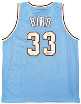 Indiana State Sycamores Larry Bird Autographed Baby Blue Jersey Beckett BAS Stock #203449