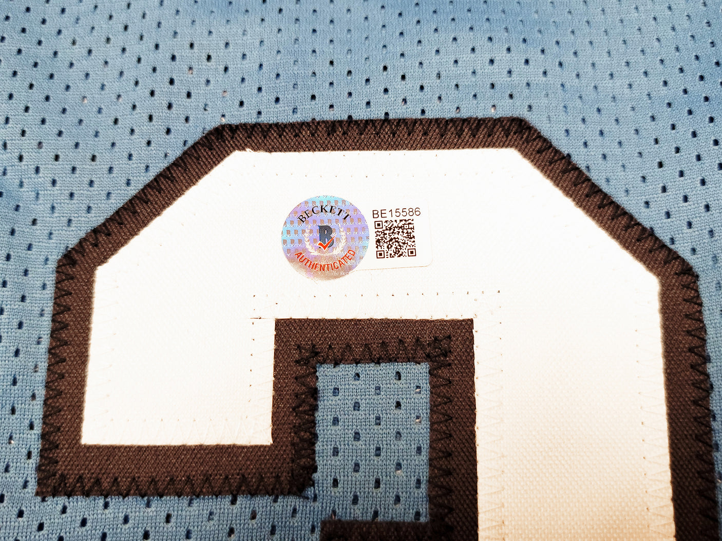 Indiana State Sycamores Larry Bird Autographed Baby Blue Jersey Beckett BAS Stock #203449