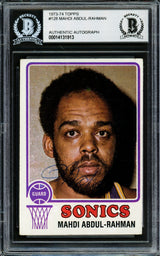 Mahdi Abdul Rahman Autographed 1973-74 Topps Card #128 Seattle Supersonics Beckett BAS #14131913