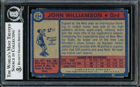 John Williamson Autographed 1974-75 Topps Rookie Card #234 New Jersey Nets Beckett BAS #14131916