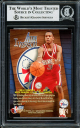 Allen Iverson Autographed 1996-97 Skybox Z Force Rookie Card #151 Philadelphia 76ers Beckett BAS Stock #203721