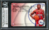Allen Iverson Autographed 1996-97 Fleer Rookie Card #235 Philadelphia 76ers Beckett BAS Stock #203752
