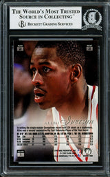 Allen Iverson Autographed 1996-97 Flair Showcase Row 2 Rookie Card #3 Philadelphia 76ers Beckett BAS #14134141