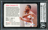 Allen Iverson Autographed 1996-97 Hoops Rookie Card #295 Philadelphia 76ers Beckett BAS #14134143