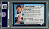 Ichiro Suzuki Autographed 2001 Bowman Chrome Refractor Rookie Card #351 Seattle Mariners PSA 9 Auto Grade Gem Mint 10 "01 ROY/MVP" PSA/DNA #63680003