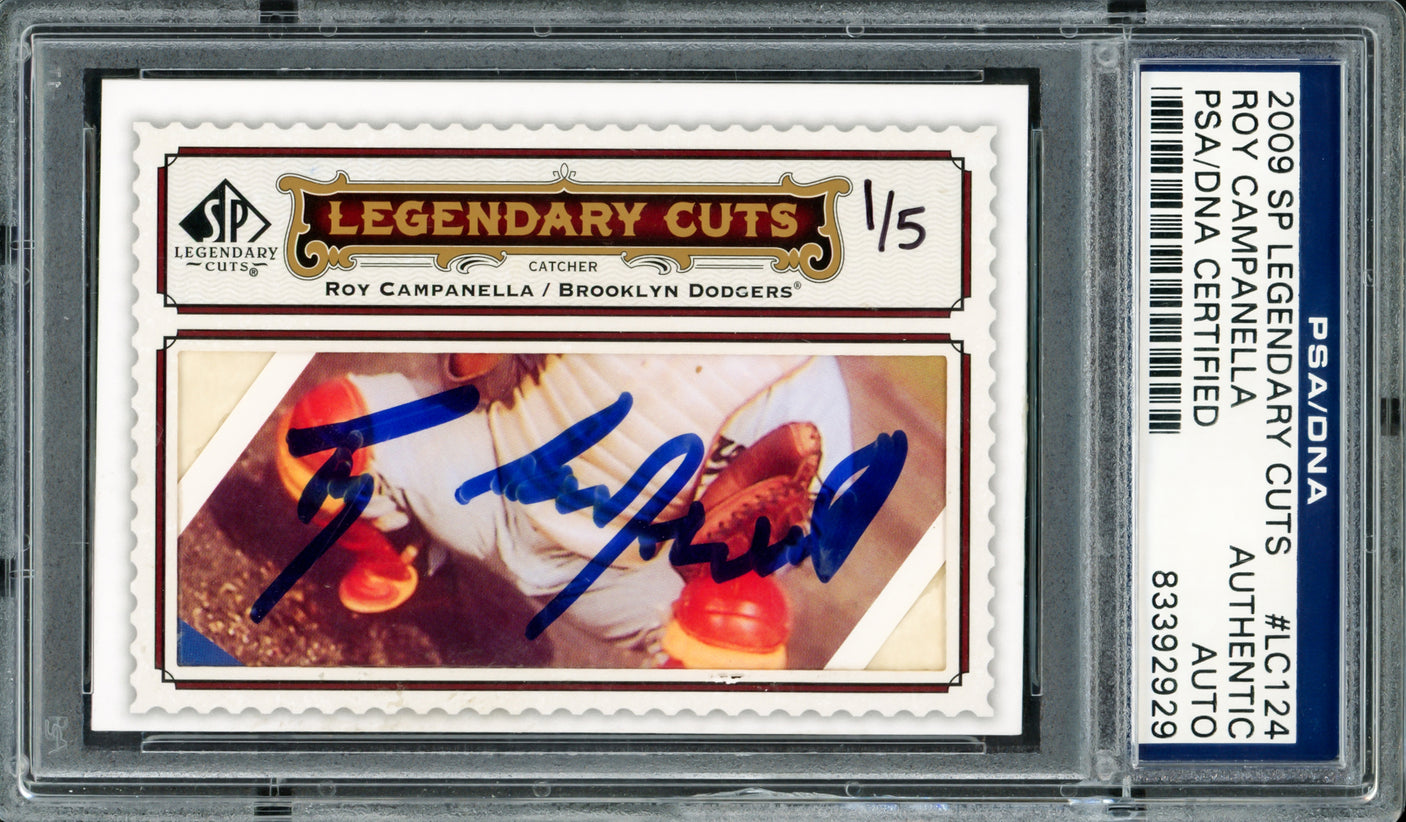 Roy Campanella Autographed 2009 Upper Deck SP Legendary Cuts Card #LC124 Brooklyn Dodgers #1/5 PSA/DNA #83392929