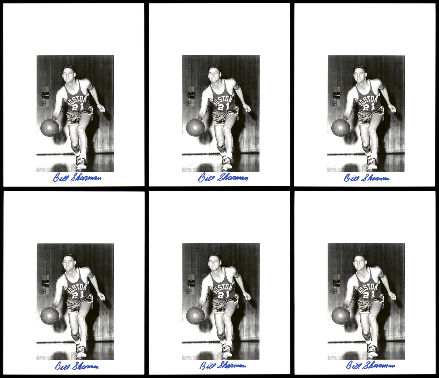Bill Sharman Autographed 8.5x11 Photo 12 Count Lot Boston Celtics SKU #194009