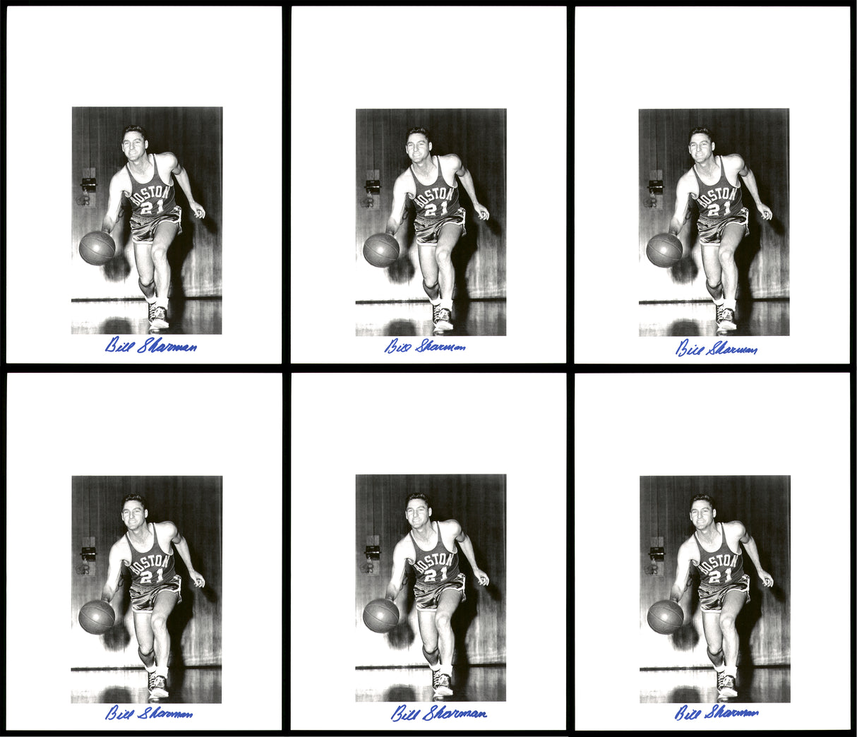 Bill Sharman Autographed 8.5x11 Photo 12 Count Lot Boston Celtics SKU #194009