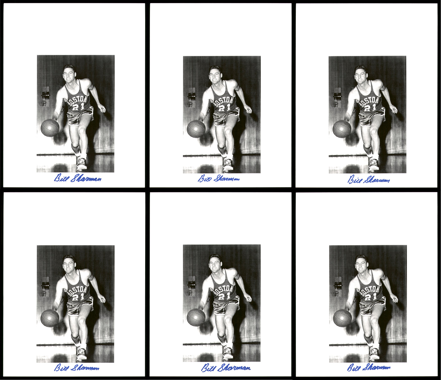 Bill Sharman Autographed 8.5x11 Photo 12 Count Lot Boston Celtics SKU #194009