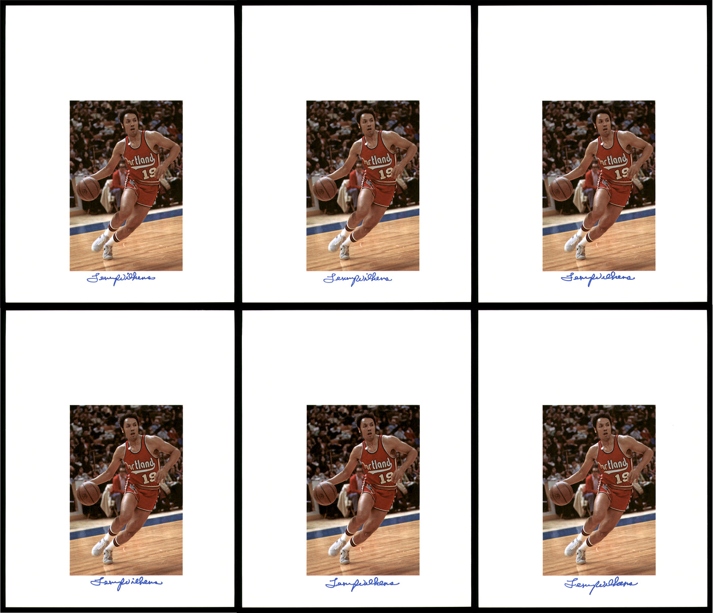 Lenny Wilkens Autographed 8.5x11 Photo 12 Count Lot Portland Blazers SKU #194011