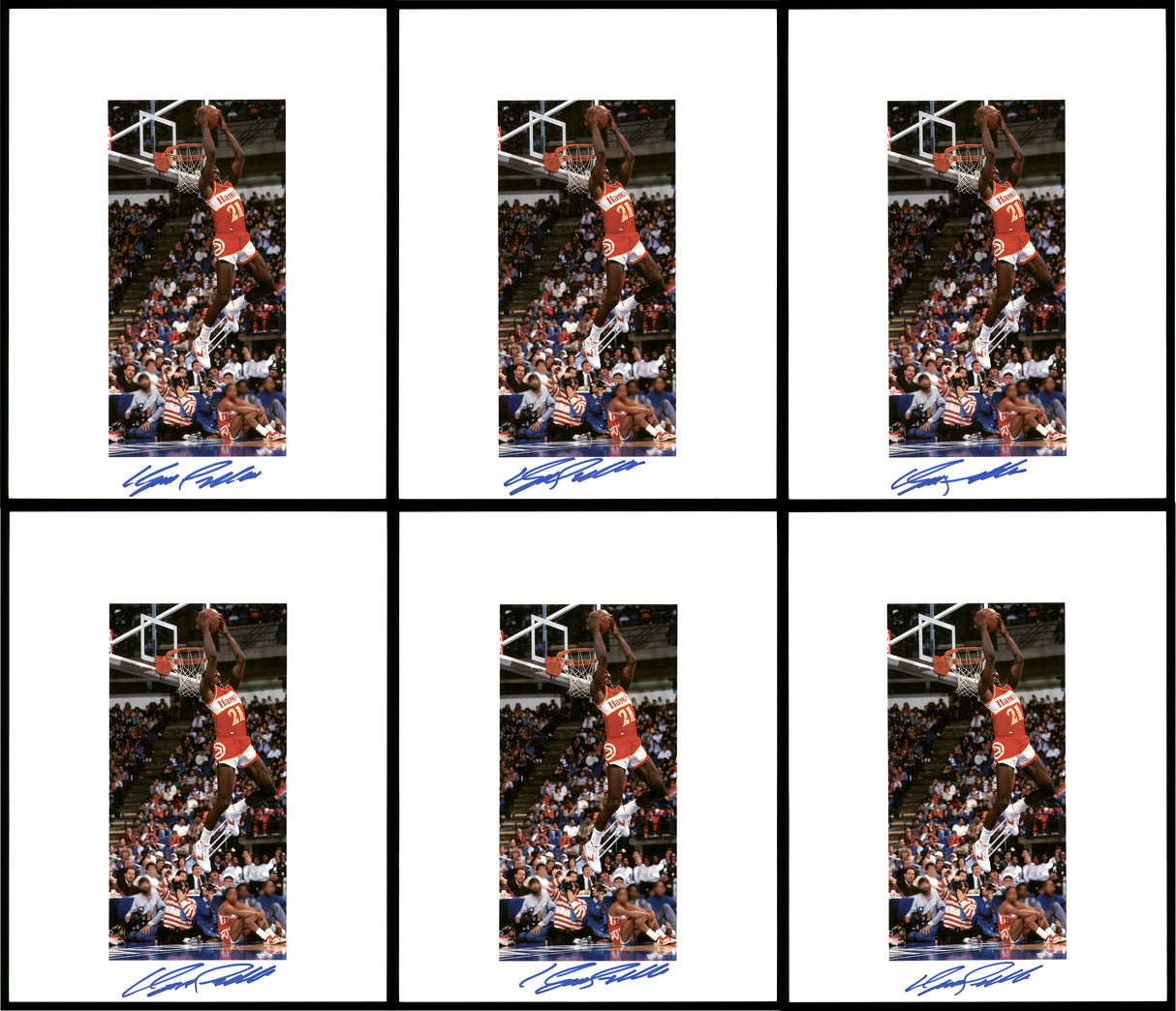 Dominique Wilkins Autographed 8.5x11 Photo 12 Count Lot Atlanta Hawks SKU #194012